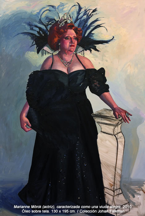 Marianne Mrck (actriz), caracterizada como una viuda alegre, 2010